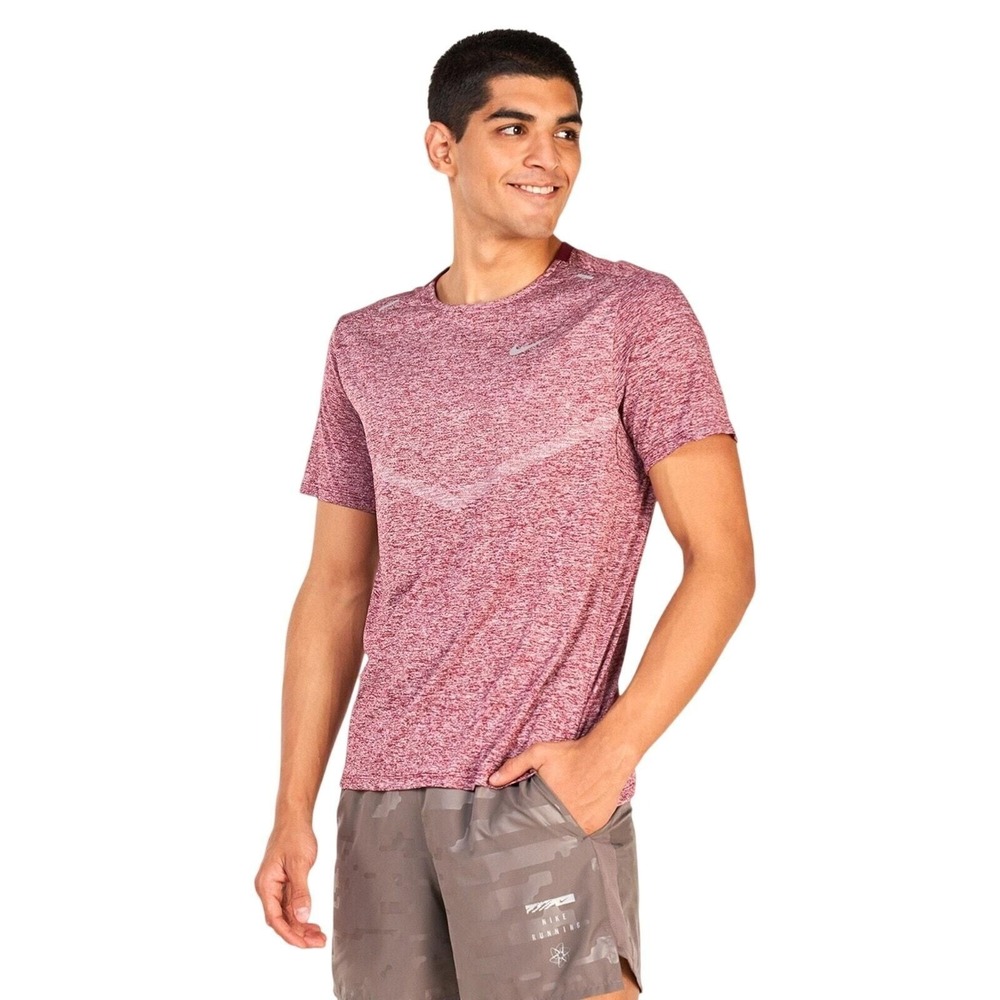 Nike Dri-FIT Rise 365 Men XXL Burgundy Workout Sportswear Gym T-Shirt CZ9184-698